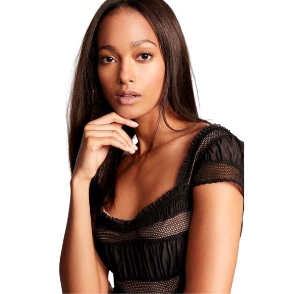 Free People Black/Cream Dress | Size 12 - Picture 8 of 9